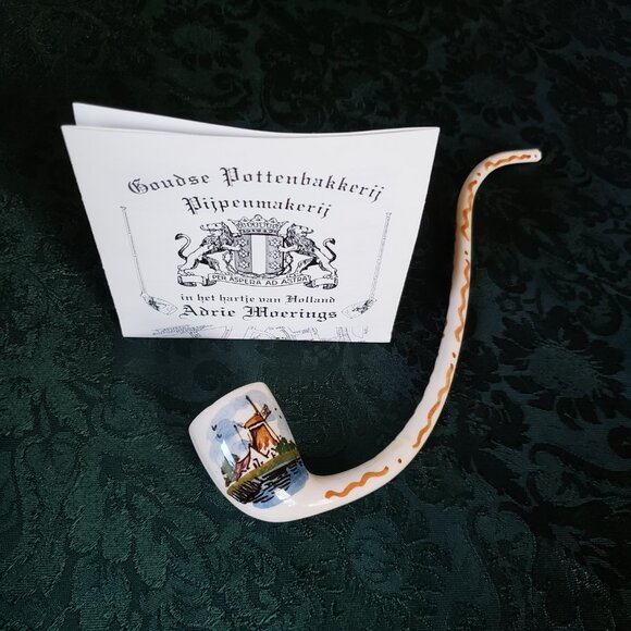 Vintage Hand-Crafted Dutch Pottery Pipe - Picture 14 of 16
